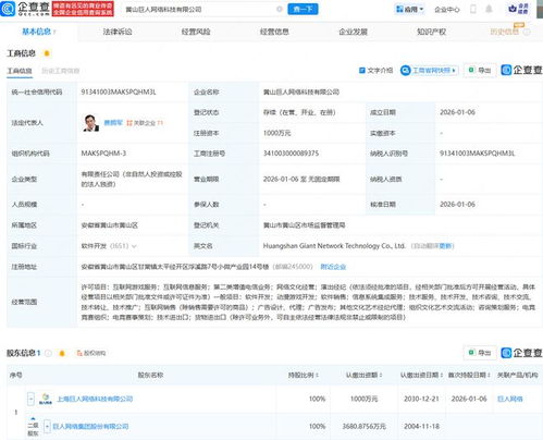 巨人網(wǎng)絡(luò)成立新公司，深化布局互聯(lián)網(wǎng)游戲與信息服務(wù)業(yè)務(wù)